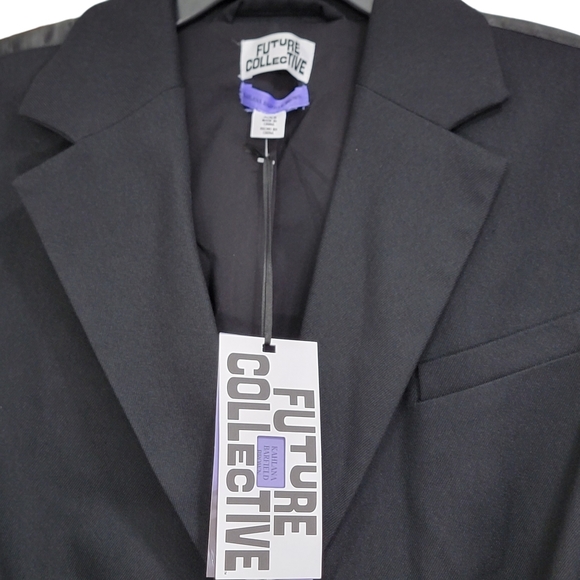 Future Collective Kahlana Barfield Brown NWT Oversized Black Blazer Size XXS - Picture 3 of 13